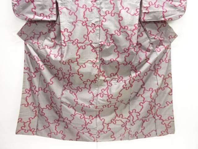 アンティーク 雪輪模様織り出し銘仙着物